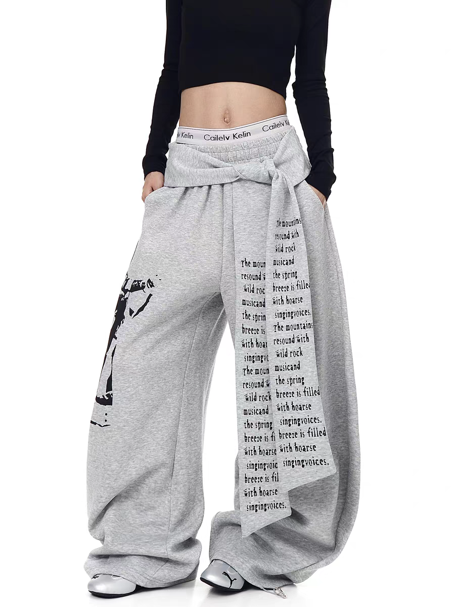 Rock Reverb Graphic Wide-Leg Pants