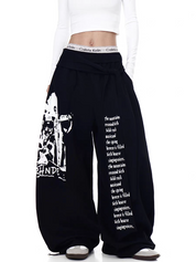 Rock Reverb Graphic Wide-Leg Pants