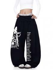 Rock Reverb Graphic Wide-Leg Pants