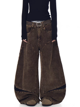 GKIKZ ABYSSAL CORDUROY SCULPT WIDE-LEG PANTS