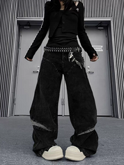 GKIKZ ABYSSAL CORDUROY SCULPT WIDE-LEG PANTS