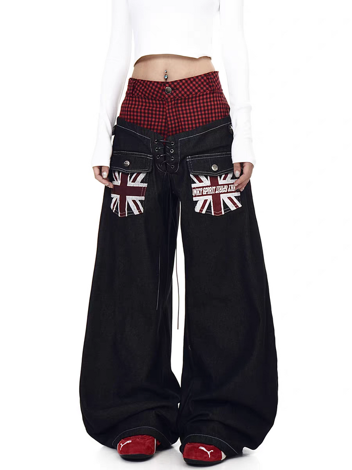 GKIKZ UNION CODE FLANNEL PATCH JEANS