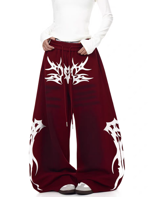 Flameburst Wide-Leg Sweatpants