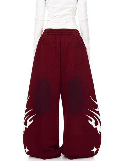 Flameburst Wide-Leg Sweatpants