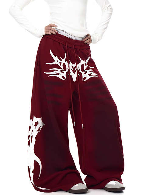 Flameburst Wide-Leg Sweatpants
