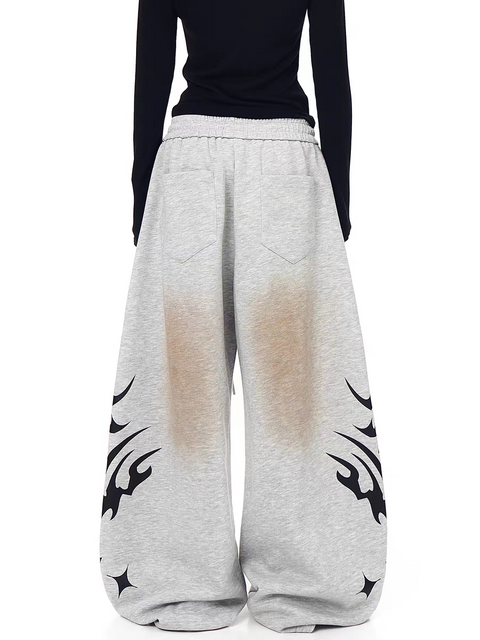 Flameburst Wide-Leg Sweatpants