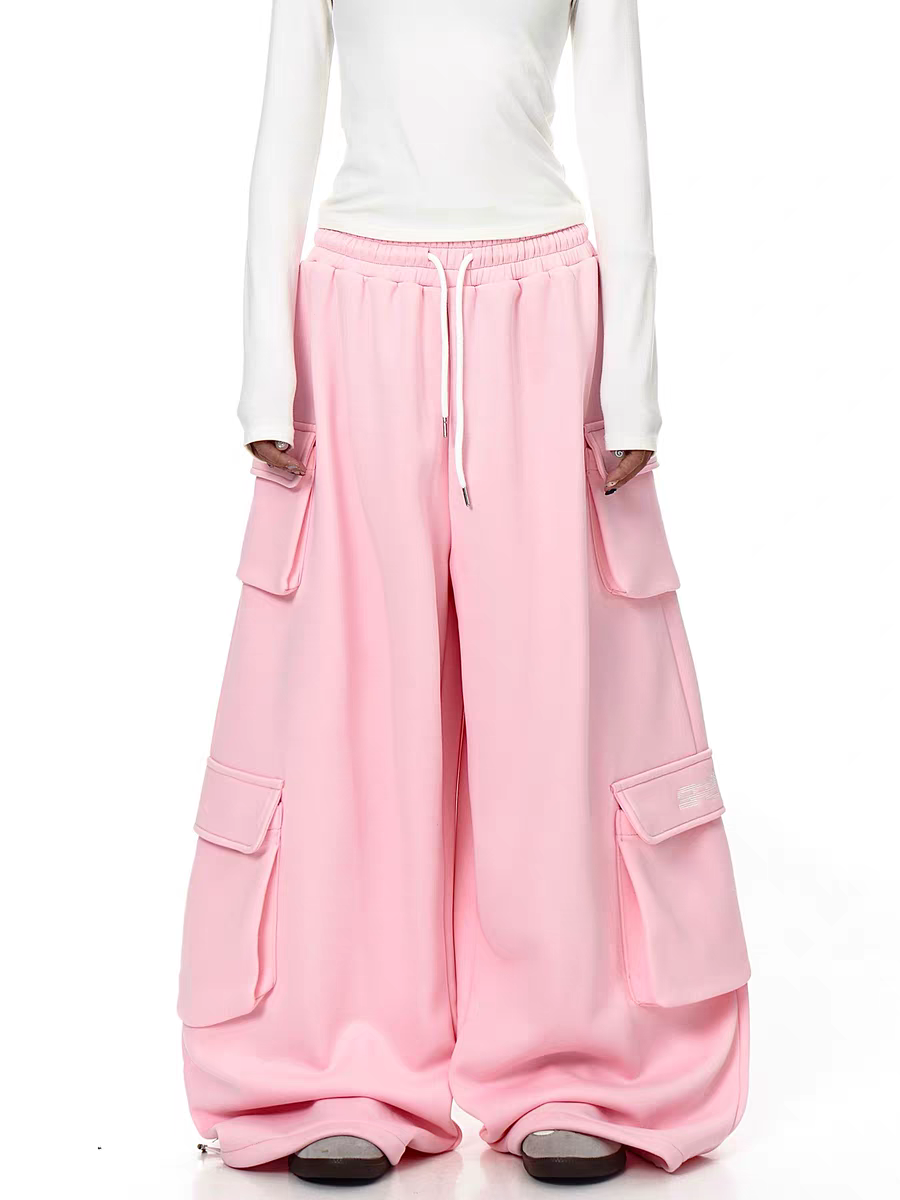 GKIKZ BLUSH DROP HEAVY FLEECE-LINED CARGO PANTS