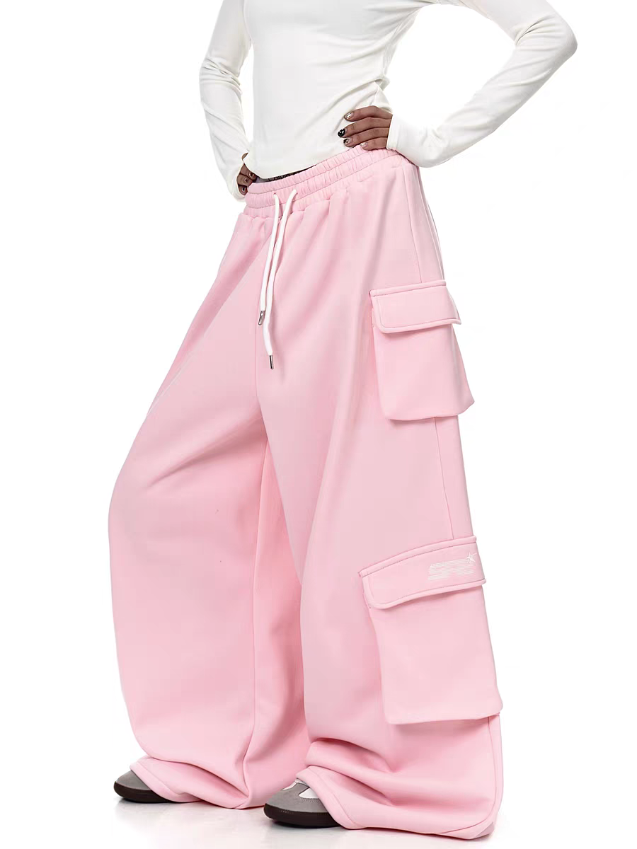 GKIKZ BLUSH DROP HEAVY FLEECE-LINED CARGO PANTS