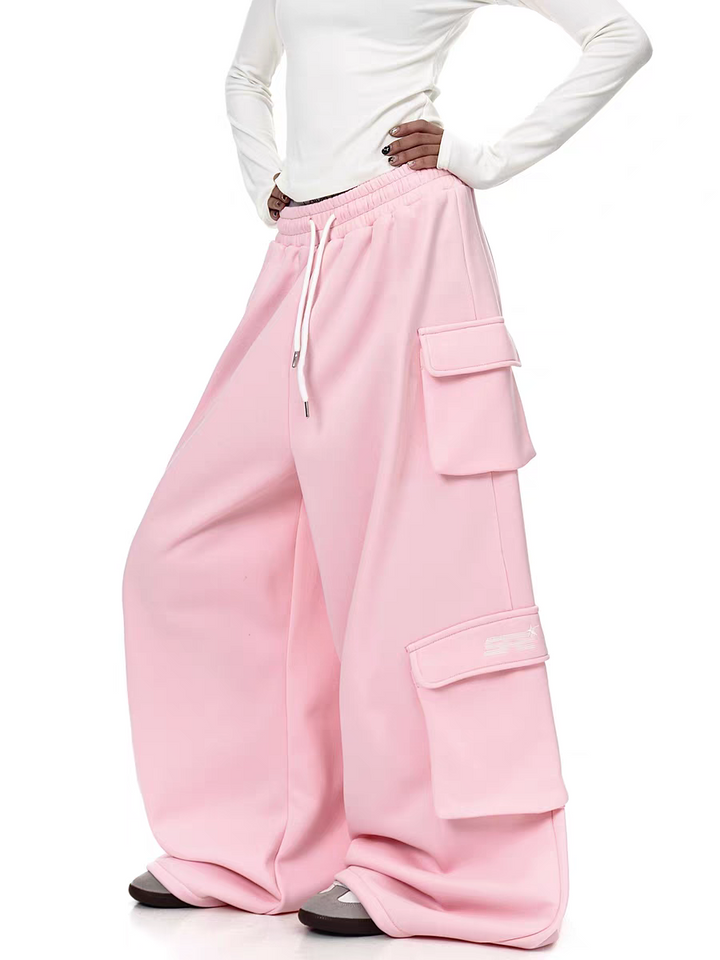 GKIKZ BLUSH DROP HEAVY FLEECE-LINED CARGO PANTS