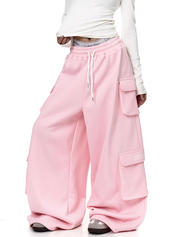 GKIKZ BLUSH DROP HEAVY FLEECE-LINED CARGO PANTS