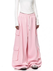 GKIKZ BLUSH DROP HEAVY FLEECE-LINED CARGO PANTS