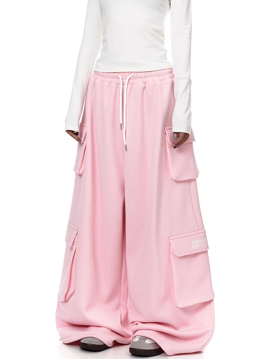 GKIKZ BLUSH DROP HEAVY FLEECE-LINED CARGO PANTS
