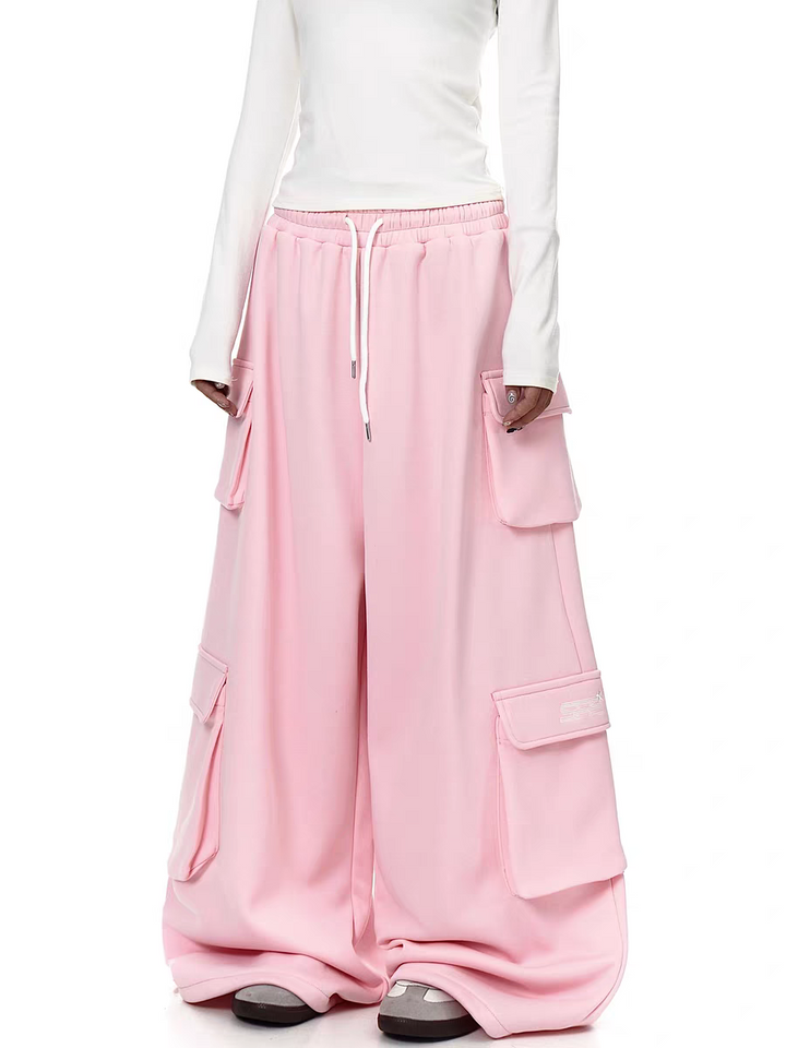 GKIKZ BLUSH DROP HEAVY FLEECE-LINED CARGO PANTS