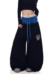 Ser Patch Double Waist-Leg Sweatpants