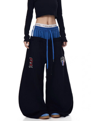 Ser Patch Double Waist-Leg Sweatpants