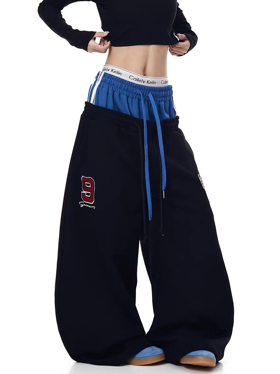 Ser Patch Double Waist-Leg Sweatpants