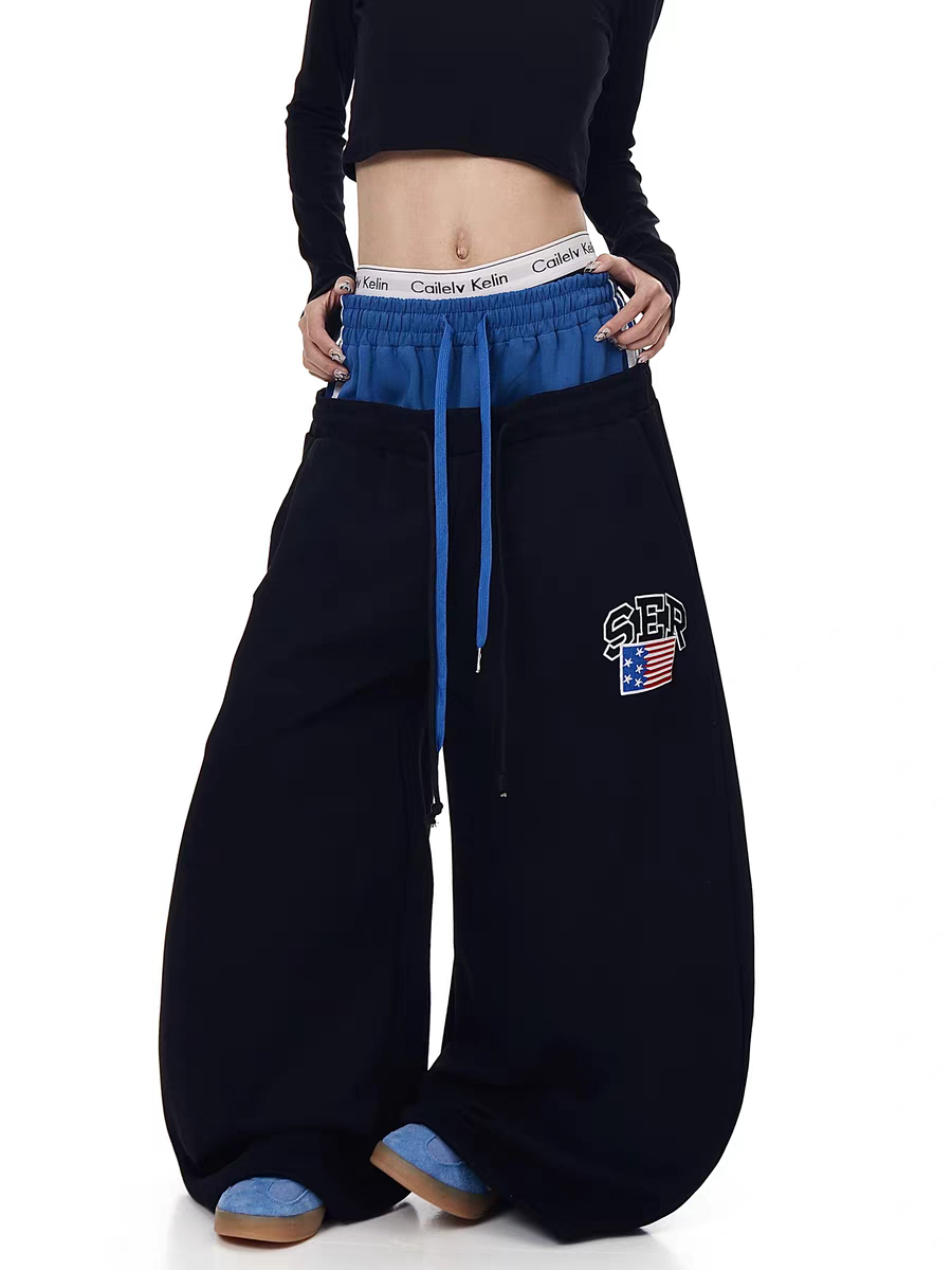 Ser Patch Double Waist-Leg Sweatpants