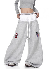 Ser Patch Double Waist-Leg Sweatpants