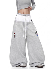 Ser Patch Double Waist-Leg Sweatpants
