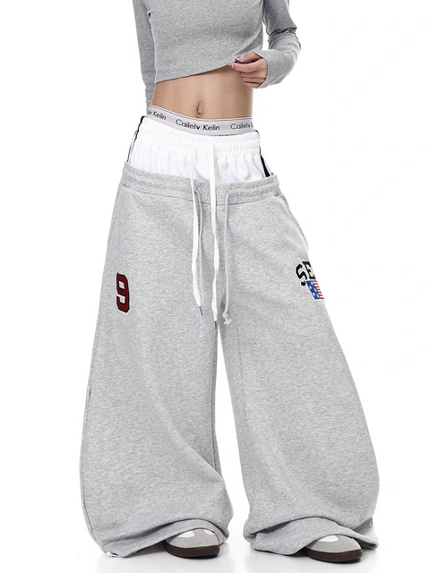 Ser Patch Double Waist-Leg Sweatpants