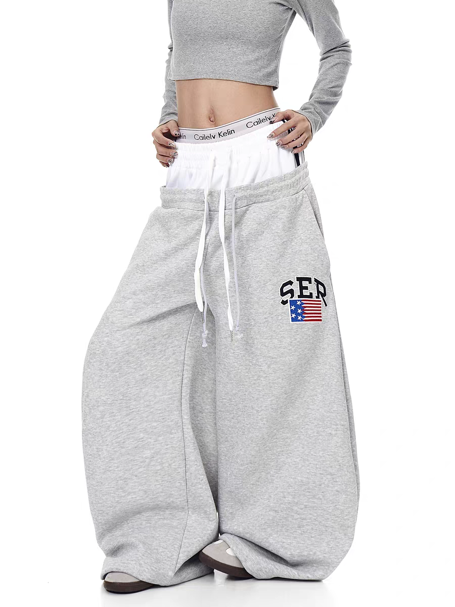 Ser Patch Double Waist-Leg Sweatpants