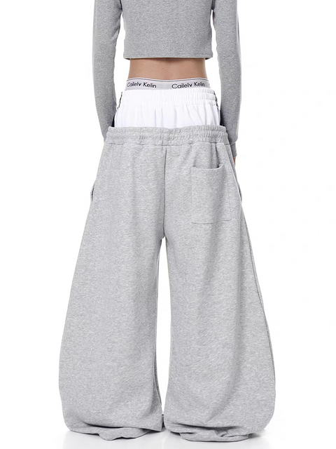 Ser Patch Double Waist-Leg Sweatpants