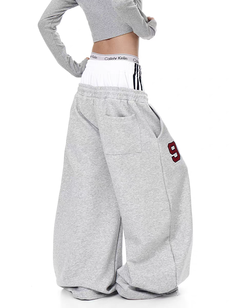 Ser Patch Double Waist-Leg Sweatpants