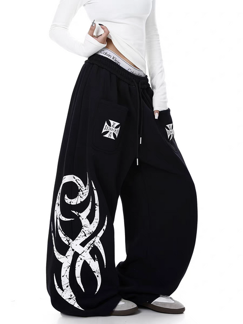 Tribal Print Relaxed Fit Sweatpants