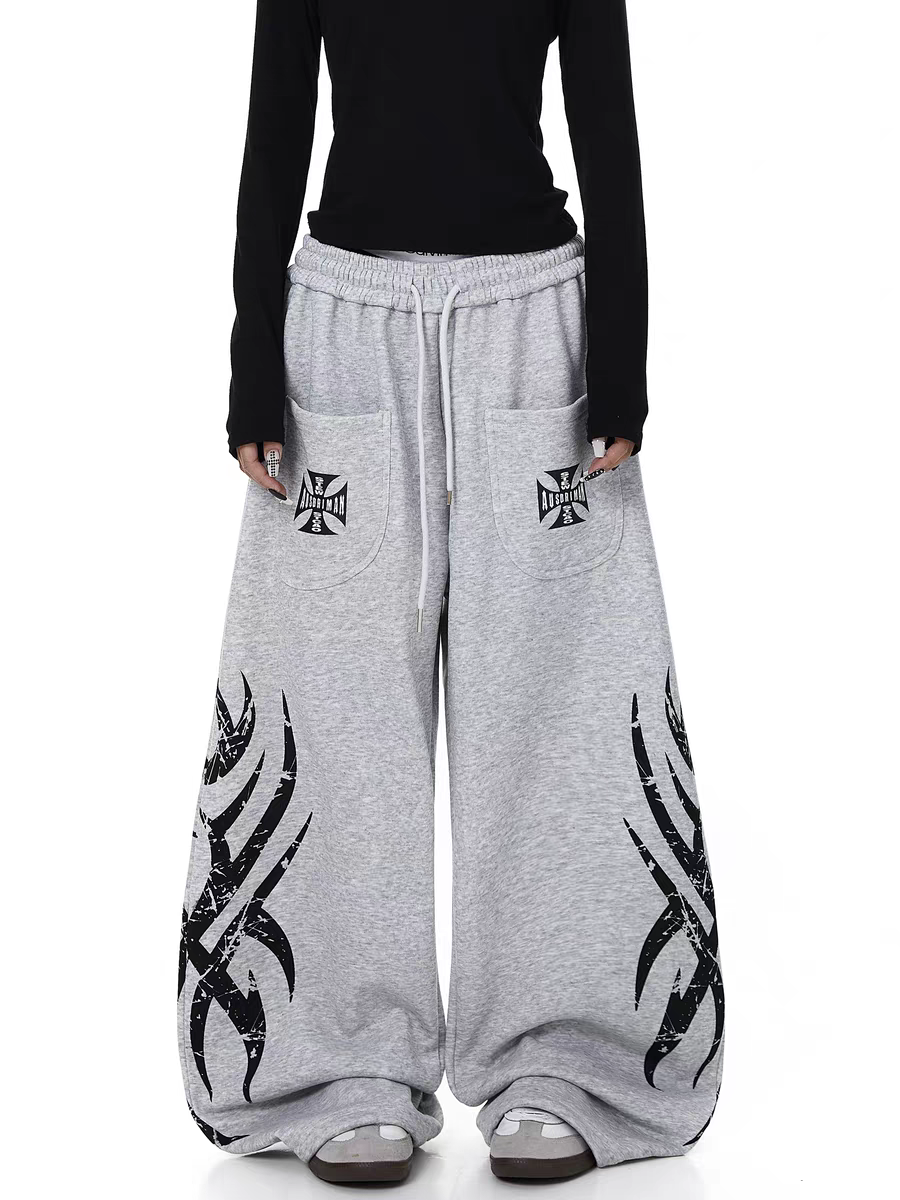 GKIKZ TRIBAL PRINT RELAXED FIT SWEATPANTS