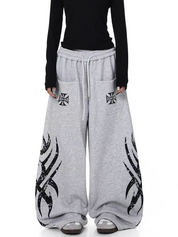 GKIKZ TRIBAL PRINT RELAXED FIT SWEATPANTS