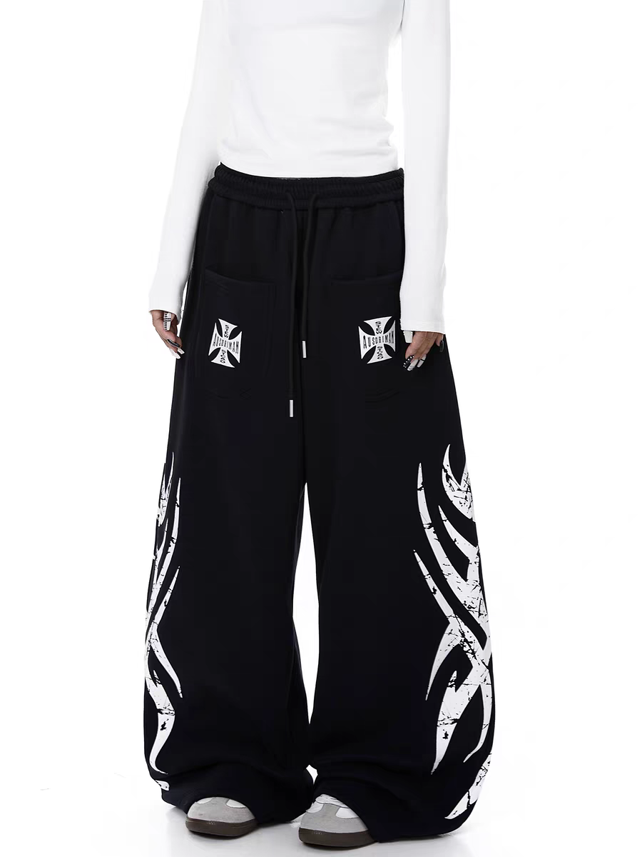GKIKZ TRIBAL PRINT RELAXED FIT SWEATPANTS