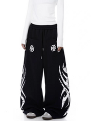 GKIKZ TRIBAL PRINT RELAXED FIT SWEATPANTS