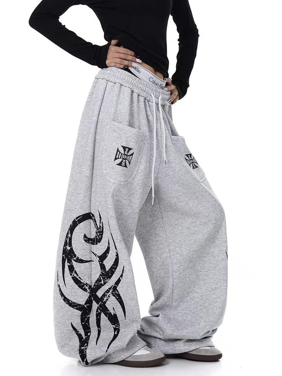 GKIKZ TRIBAL PRINT RELAXED FIT SWEATPANTS
