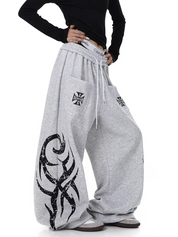 GKIKZ TRIBAL PRINT RELAXED FIT SWEATPANTS
