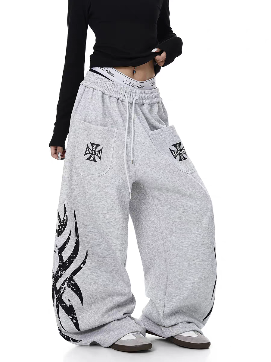 GKIKZ TRIBAL PRINT RELAXED FIT SWEATPANTS