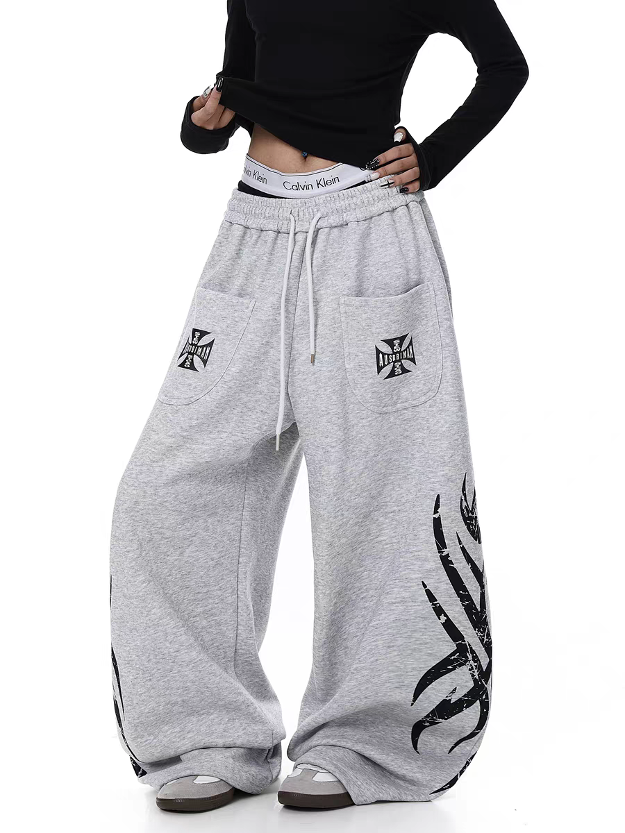 GKIKZ TRIBAL PRINT RELAXED FIT SWEATPANTS