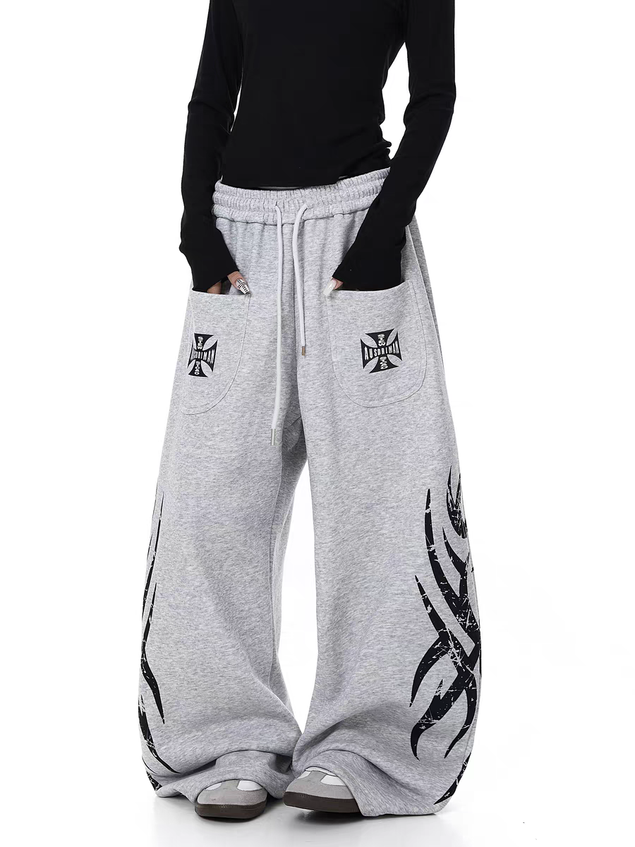 GKIKZ TRIBAL PRINT RELAXED FIT SWEATPANTS