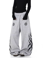 GKIKZ TRIBAL PRINT RELAXED FIT SWEATPANTS