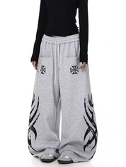 GKIKZ TRIBAL PRINT RELAXED FIT SWEATPANTS