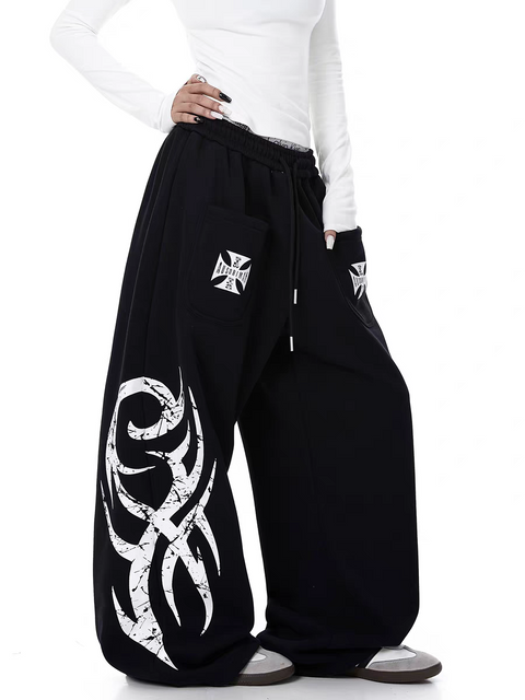 Tribal Print Relaxed Fit Sweatpants