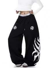 GKIKZ TRIBAL PRINT RELAXED FIT SWEATPANTS