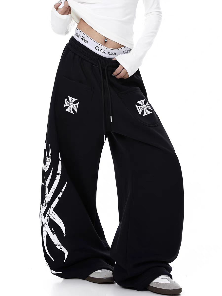 GKIKZ TRIBAL PRINT RELAXED FIT SWEATPANTS