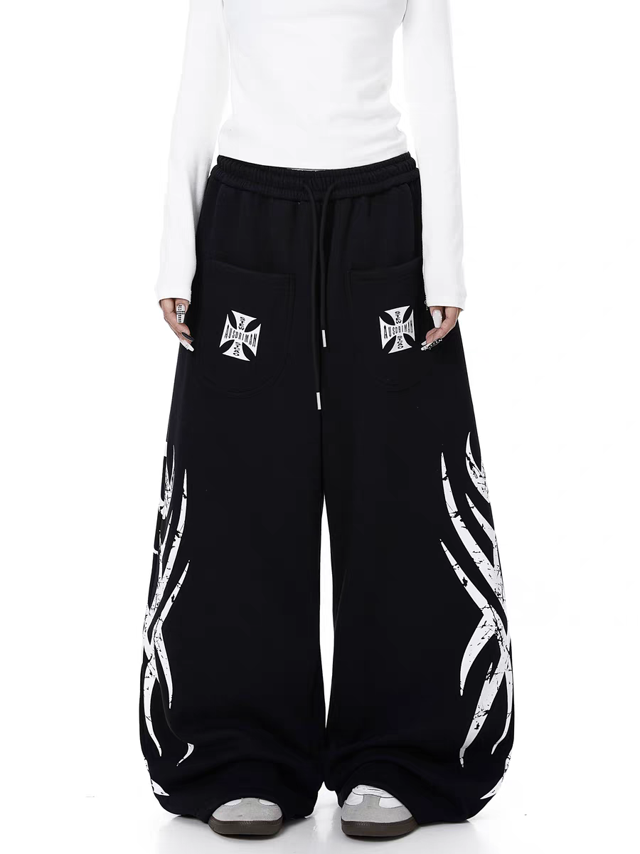 GKIKZ TRIBAL PRINT RELAXED FIT SWEATPANTS