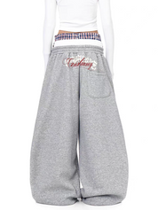 GKIKZ "GANGSTA TRUST NO BHS" TRI-WAIST WIDE-LEG SWEATPANTS