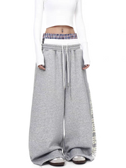 GKIKZ "GANGSTA TRUST NO BHS" TRI-WAIST WIDE-LEG SWEATPANTS