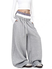 GKIKZ "GANGSTA TRUST NO BHS" TRI-WAIST WIDE-LEG SWEATPANTS