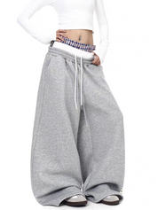 GKIKZ "GANGSTA TRUST NO BHS" TRI-WAIST WIDE-LEG SWEATPANTS