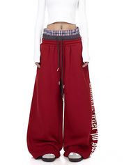 GKIKZ "GANGSTA TRUST NO BHS" TRI-WAIST WIDE-LEG SWEATPANTS