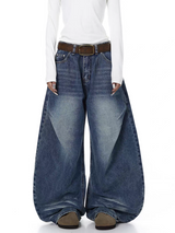 Gradient Fade Balloon-Leg Denim Pants
