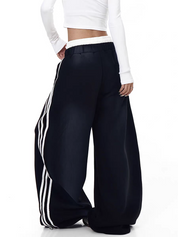 GKIKZ X RVNTENG™ GRAPHIC STRIPE WIDE-LEG TRACK PANTS